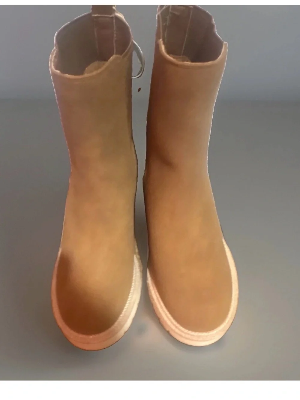 MIA Brown Suede Chelsea Block Heel Booties Sz 9